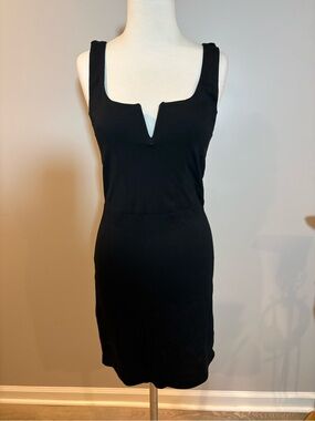 BB Dakota Black Sleeveless V-Notch Mini Dress